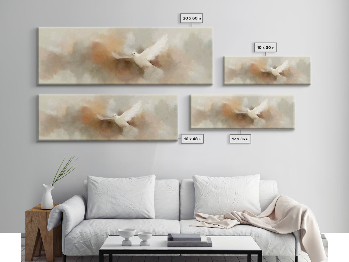 Spirit Of Peace, Framed Canvas Print, Christian Wall Art, Christian Art Canvas, Panoramic Print, Christian Christmas Art, Christian Decor