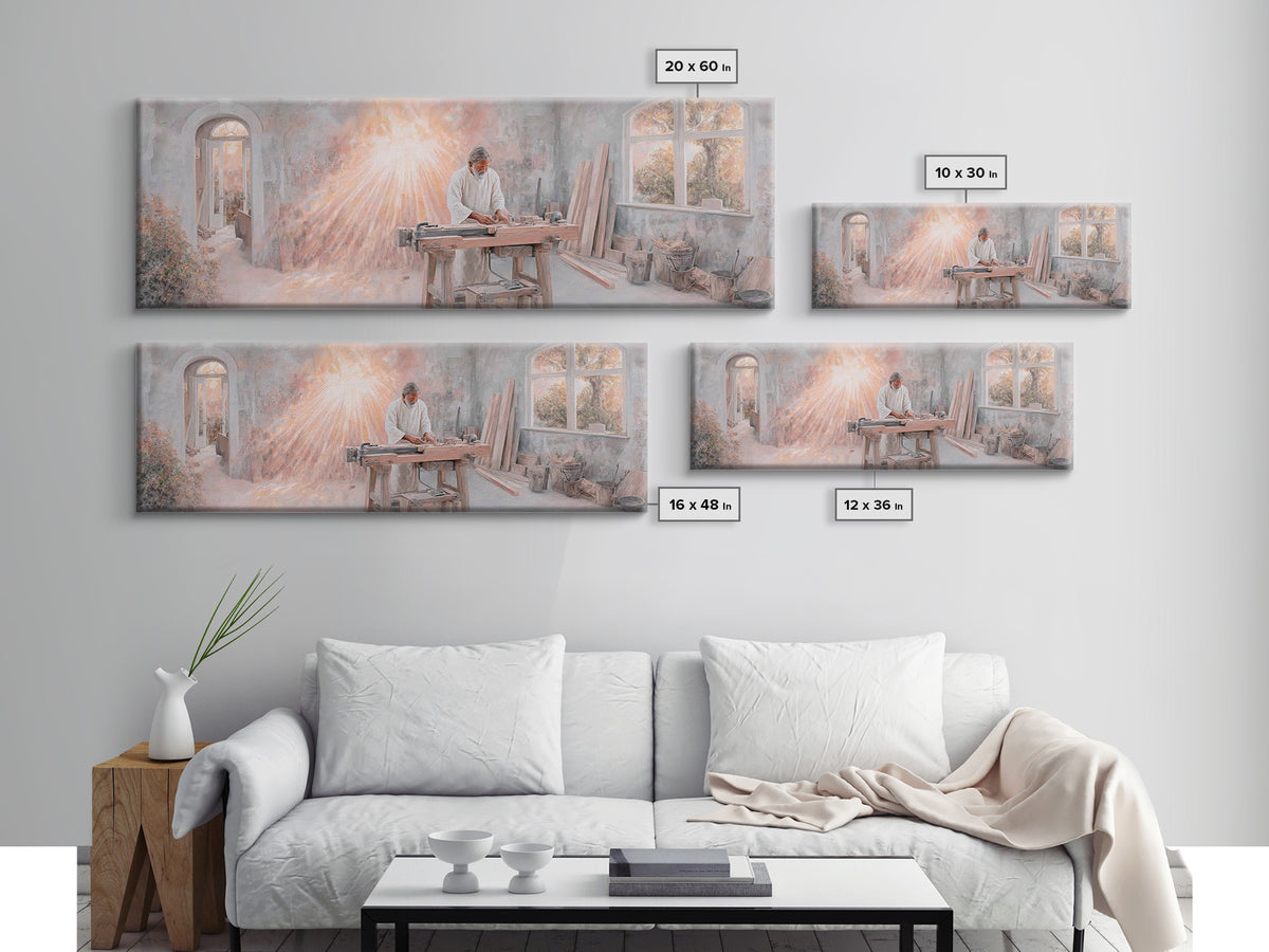 Sanctuary Of Creation – Framed Canvas Print – Christian Art – Panoramic Painting – Christian Art Canvas – Jesus Painting – Christian Wall A