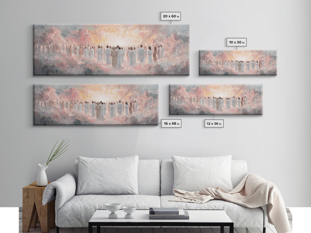 Radiant Multitude, Framed Canvas Print, Christian Art Canvas, Christian Wall Art, Panoramic Art, Christian Christmas Art, Christian Gift Id