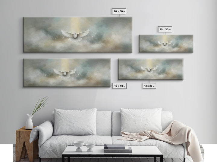 Heavenly Ascent – Framed Canvas Print – Christian Art Canvas – Christian Wall Art – Panoramic Painting – Jesus Painting – Christian Decor