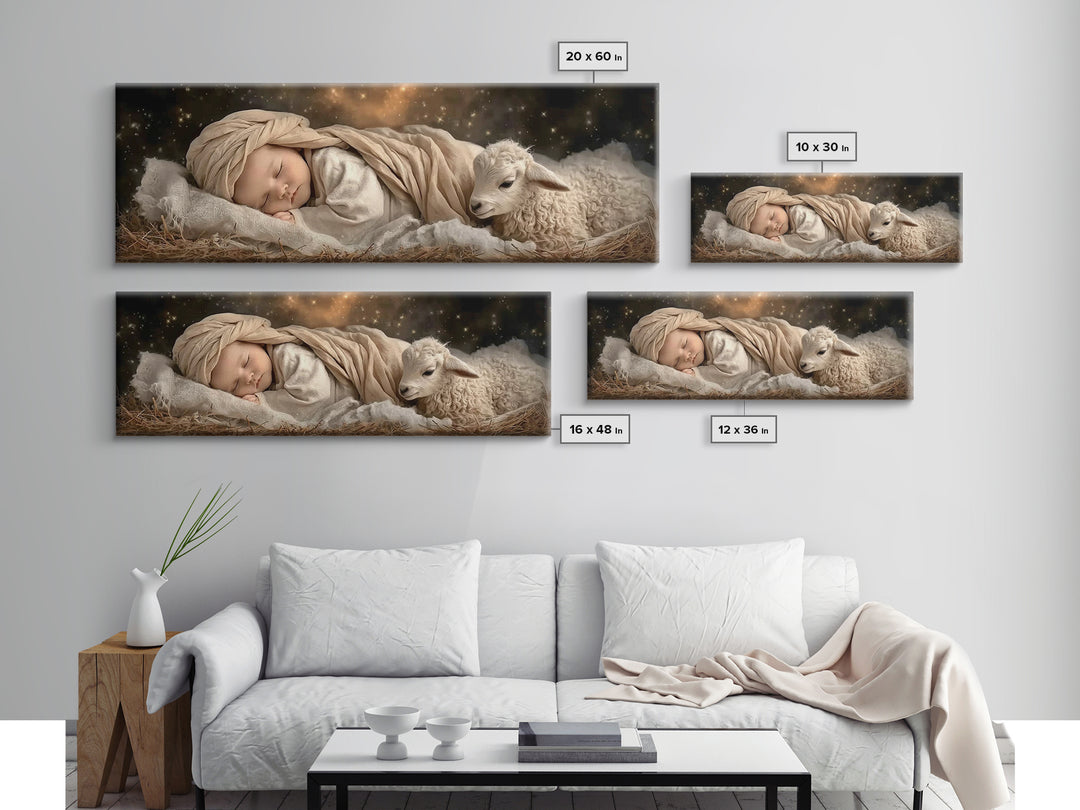 Heaven’s Peace – Framed Canvas Print – Christian Wall Art – Christian Art Canvas – Christmas Art – Panoramic Art – Jesus Painting