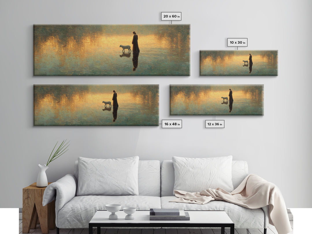 Guiding Hope – Framed Canvas Print – Christian Wall Art – Christian Art Canvas – Panoramic Wall Art – Jesus Painting – Christian Art