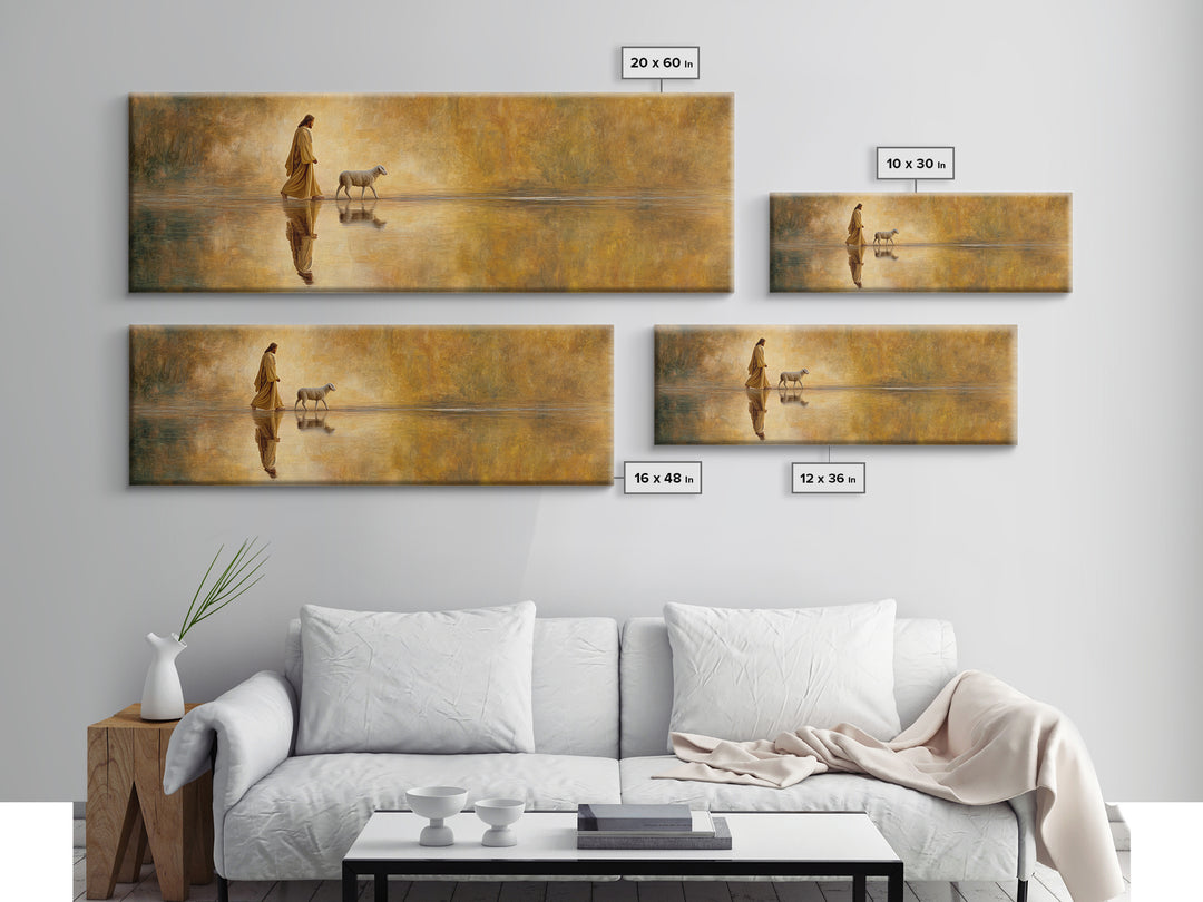 Paths Of Faith, Framed Canvas Print, Christian Wall Art, Christian Art Canvas, Panoramic Painting, Jesus Art Print, Christian Decor