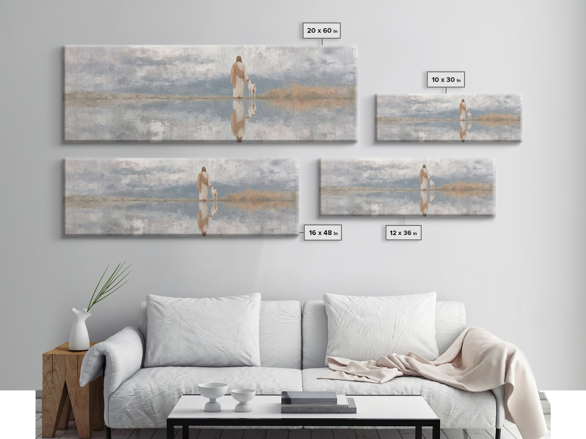 Clouds Of Promise – Framed Canvas Print – Christian Wall Art – Christian Art Canvas – Panoramic Frame – Christian Christmas Art – Jesus Pai