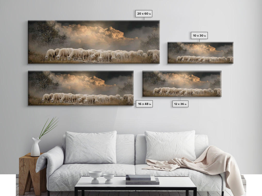 Gathered In Peace – Framed Canvas Print – Panoramic Print – Christian Wall Art – Christian Art Canvas – Christian Painting – Christian Chri