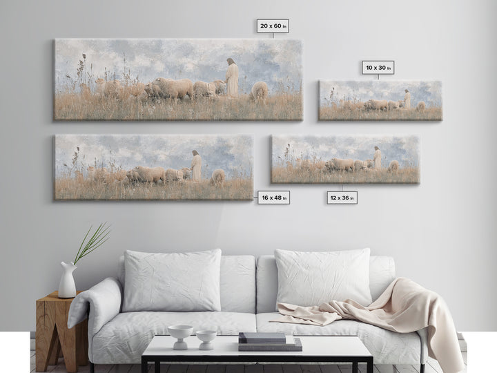 Fields Of Mercy | Framed Canvas Print | Extra Wide Art | Christian Wall Art | Christian Art Canvas | Jesus Art Print | Christian Decor