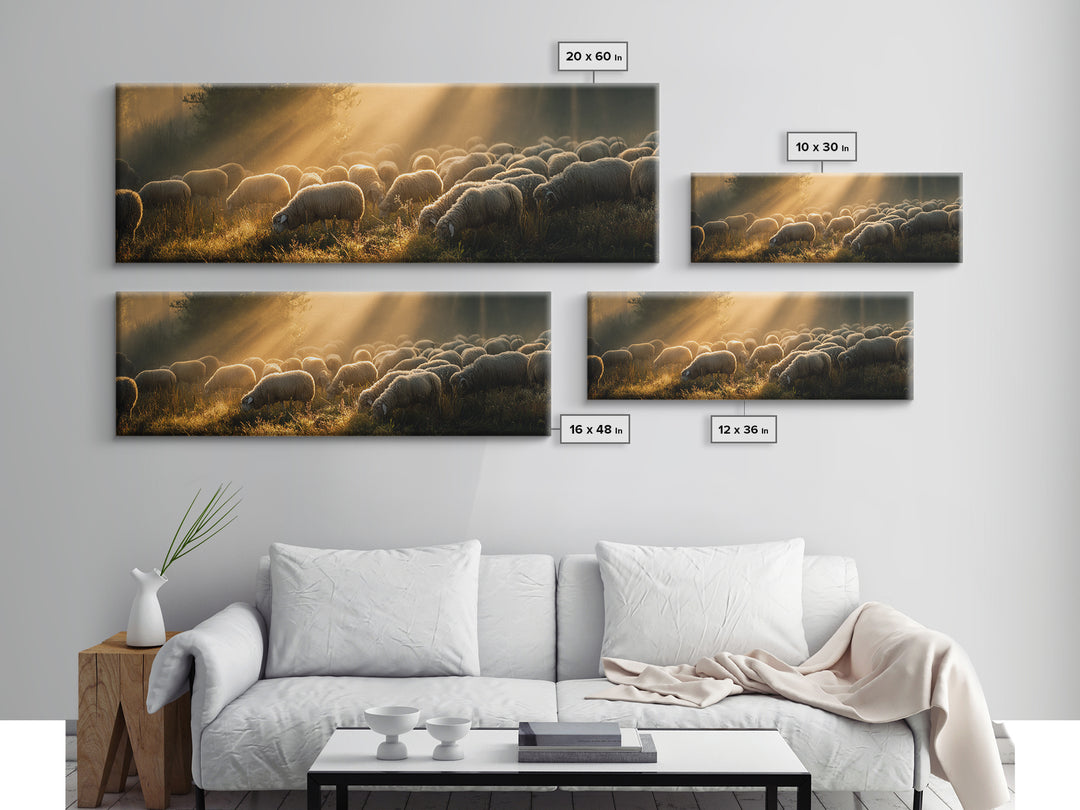 Guided By Sunrise, Framed Canvas Print, Panoramic Frame, Christian Wall Art, Christian Art Canvas, Jesus Art Print, Christian Decor