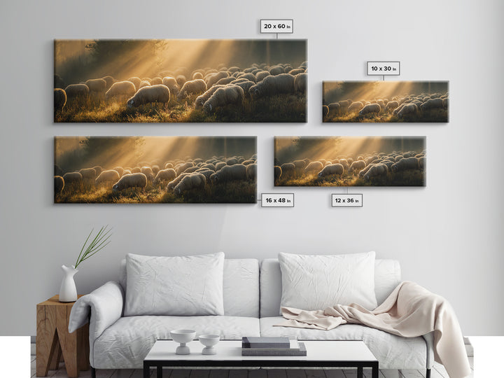 Guided By Sunrise, Framed Canvas Print, Panoramic Frame, Christian Wall Art, Christian Art Canvas, Jesus Art Print, Christian Decor