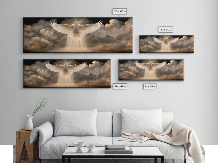 Ascension Glory – Framed Canvas Print – Christian Art – Christian Art Canvas – Panoramic Print – Jesus Painting – Christian Wall Art