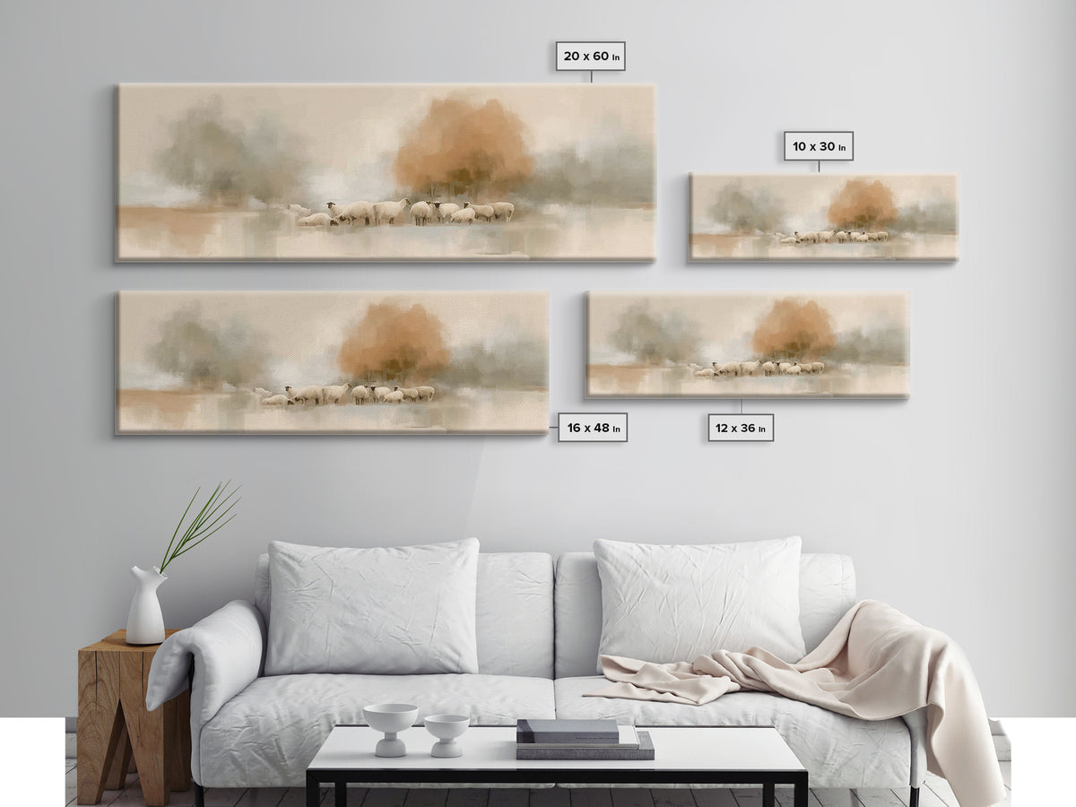 Autumn Flock Peace – Framed Canvas Print – Panoramic Print – Christian Wall Art – Christian Art Canvas – Christian Painting – Christian Gif