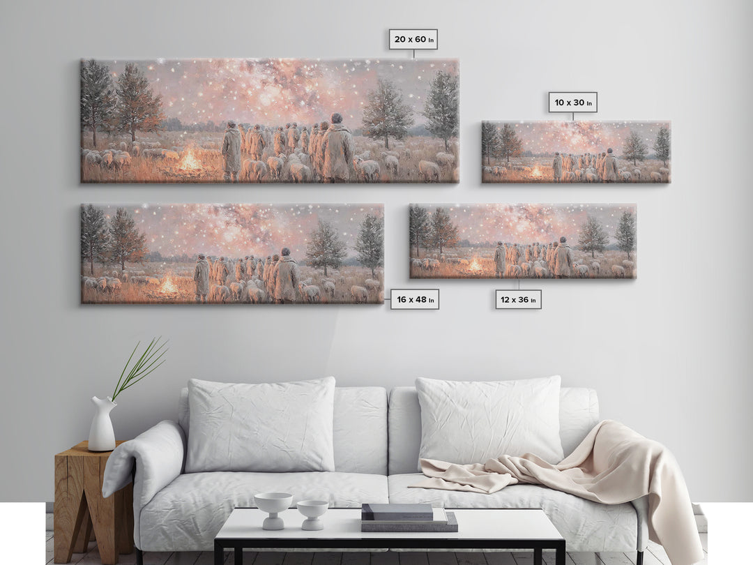 Heavenly Signs, Framed Canvas Print, Extra Wide Art, Christian Christmas Art, Christian Art Canvas, Christmas Wall Art, Christian Decor