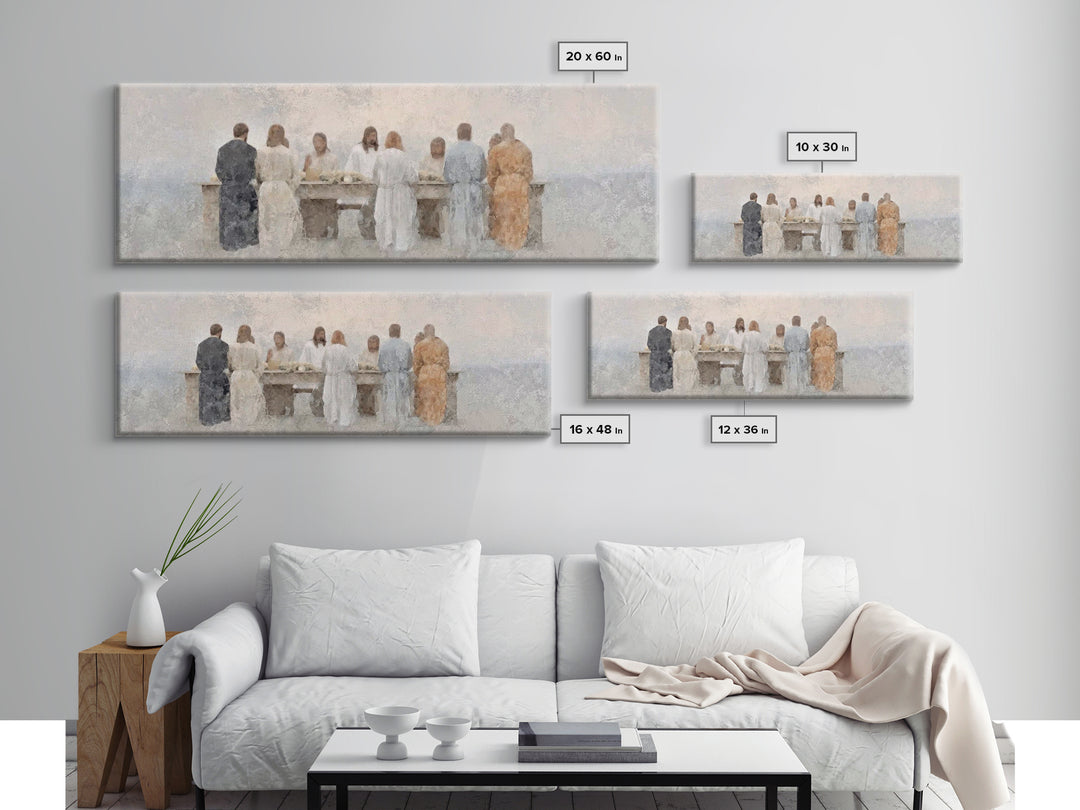Table Of Peace – Framed Canvas Print – Panoramic Frame – Christian Art – Christian Wall Art – Jesus Painting – Subtle Christian Art