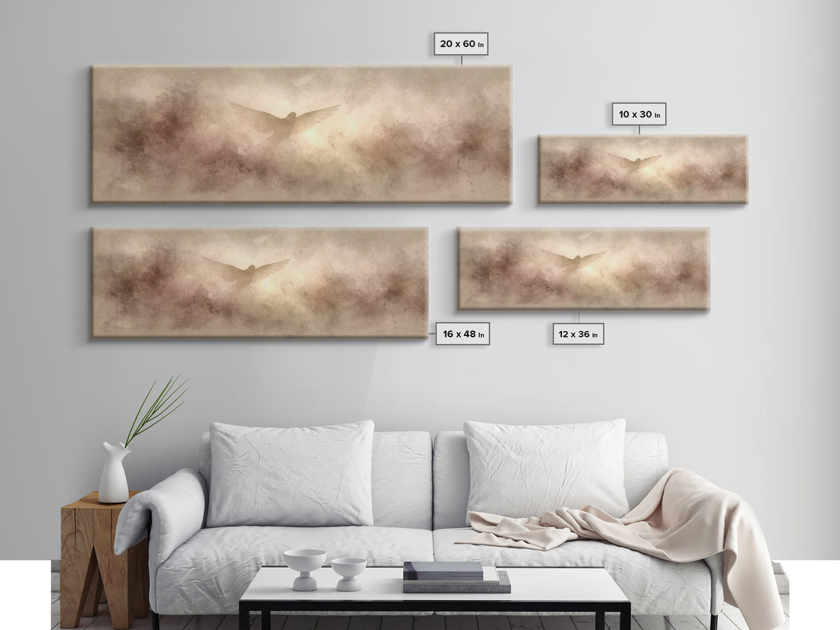 Wings Of Hope | Framed Canvas Print | Panoramic Print | Christian Art Canvas | Subtle Christian Art | Christian Wall Art | Christmas Art