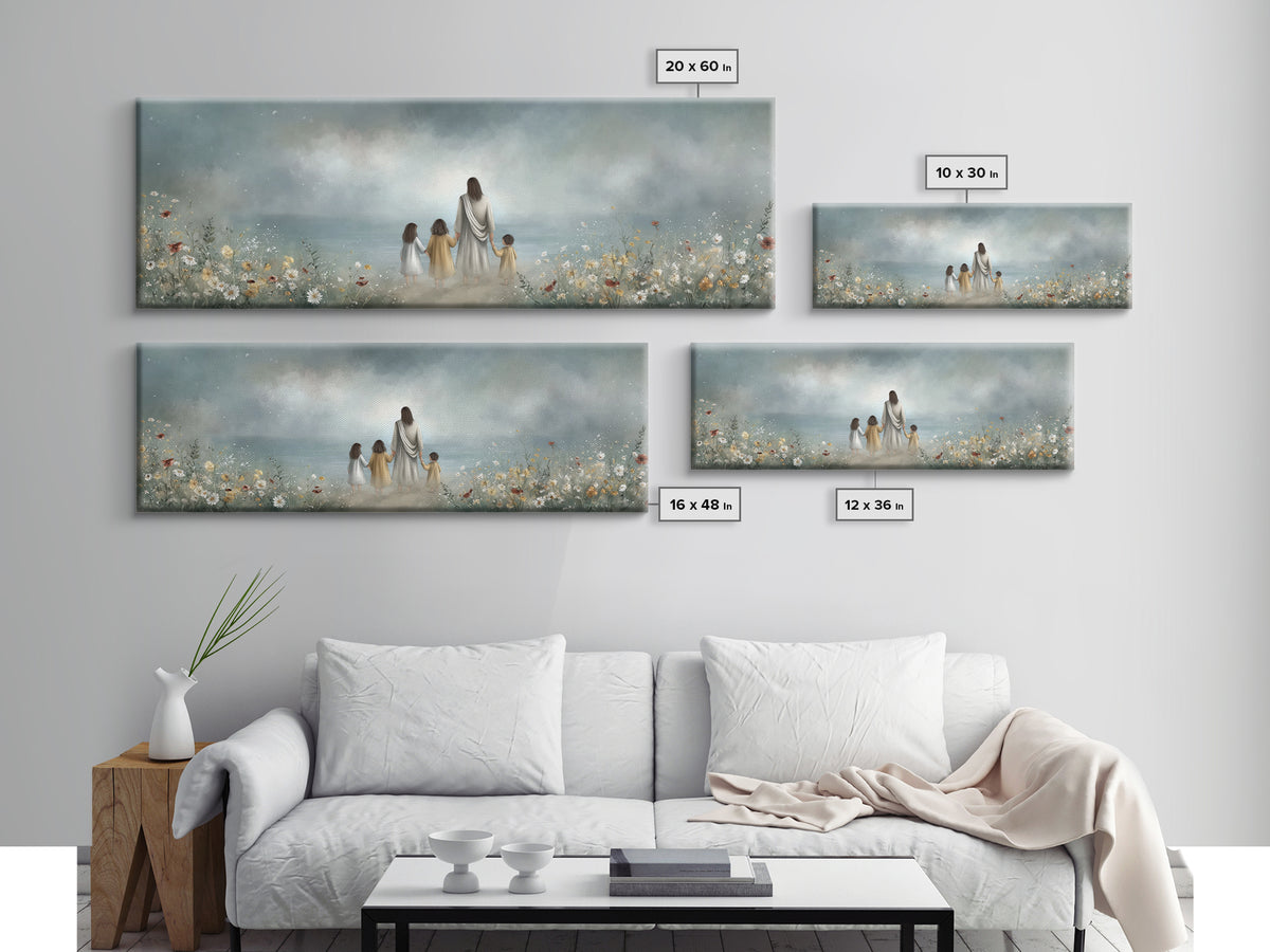 Path Of Grace – Framed Canvas Print – Christian Art Canvas – Christian Wall Art – Jesus Painting – Panoramic Print – Christian Decoration