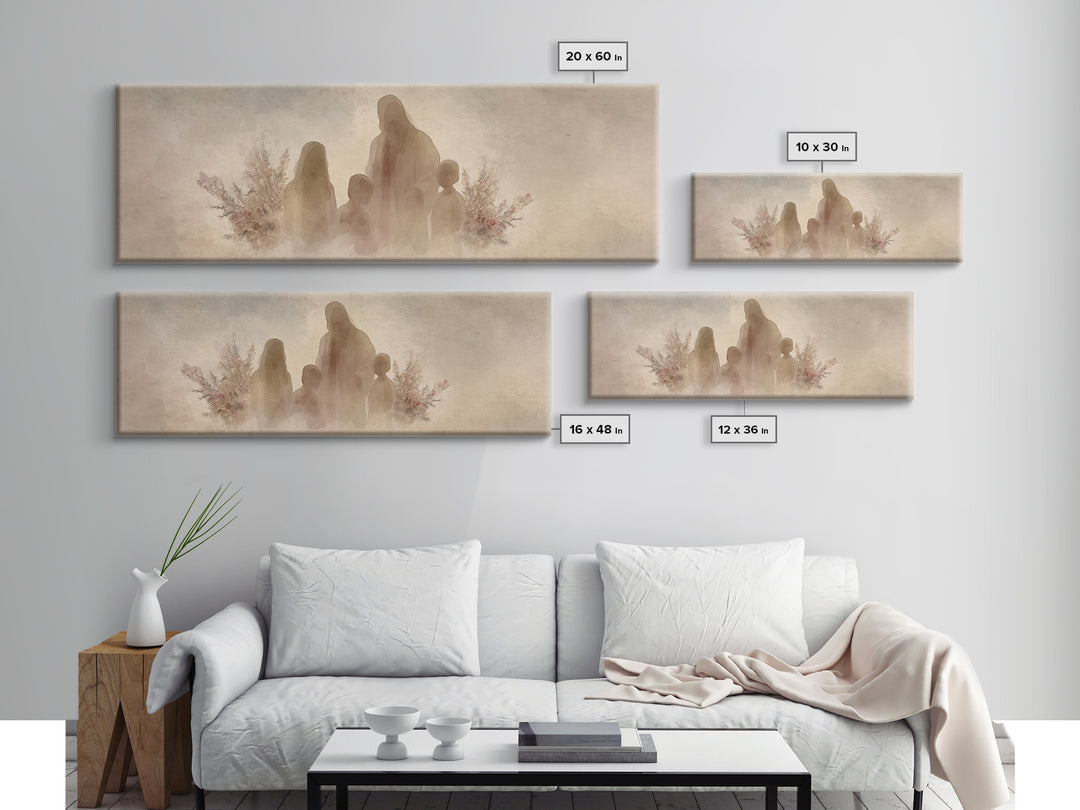 Silent Shepherd | Framed Canvas Print | Christian Art Canvas | Jesus Painting | Christian Wall Art | Panoramic Art | Christian Gift
