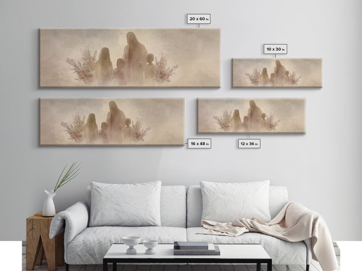Silent Shepherd | Framed Canvas Print | Christian Art Canvas | Jesus Painting | Christian Wall Art | Panoramic Art | Christian Gift