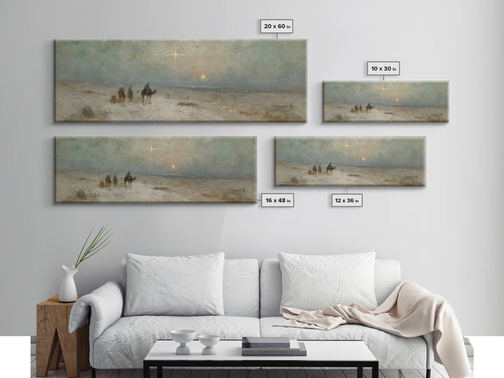 Holy Night Caravan | Framed Canvas Print | Panoramic Print | Christian Christmas Art | Christian Wall Art | Christmas Canvas Wall Art | Chr
