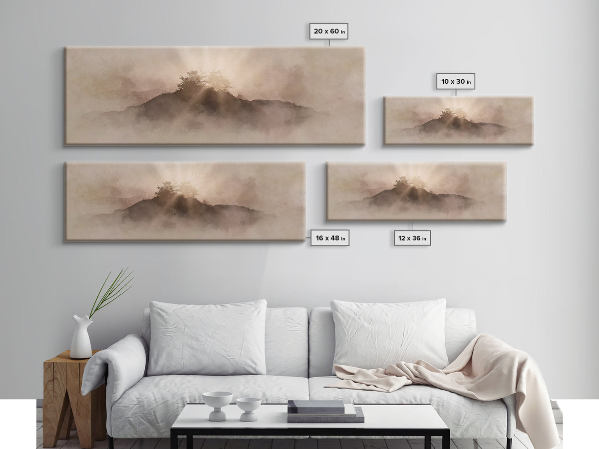 Radiant Haven Sky, Framed Canvas Print, Christian Art Canvas, Christian Wall Art, Modern Christian Art, Panoramic Wall Art, Christian Decor