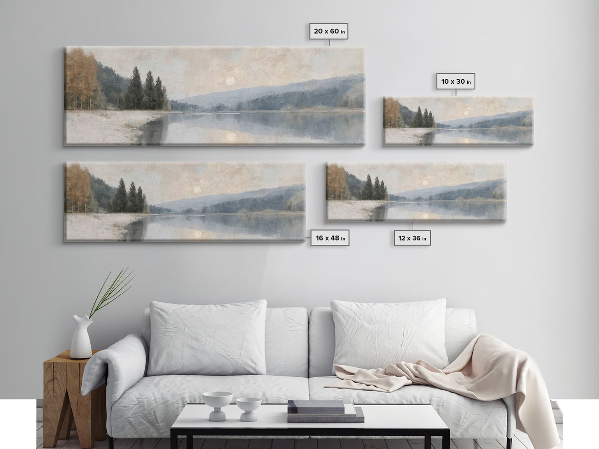 Still Waters Hope - Framed Canvas Print - Christian Art Canvas - Christian Wall Art - Panoramic Print - Christian Decor - Christian Gift