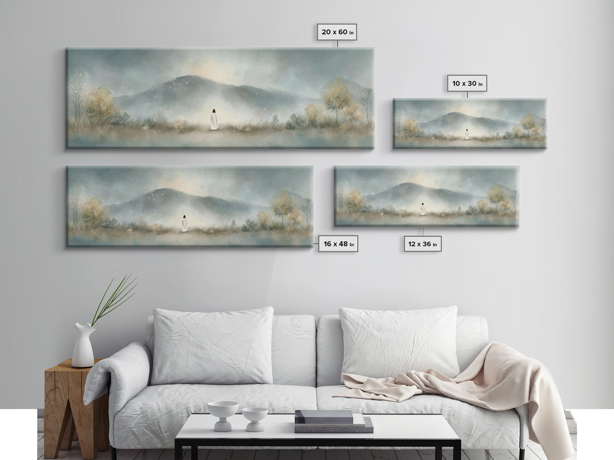 Silent Horizon | Framed Canvas Print | Christian Wall Art | Panoramic Painting | Jesus Canvas Art | Christian Art Canvas | Christmas Art