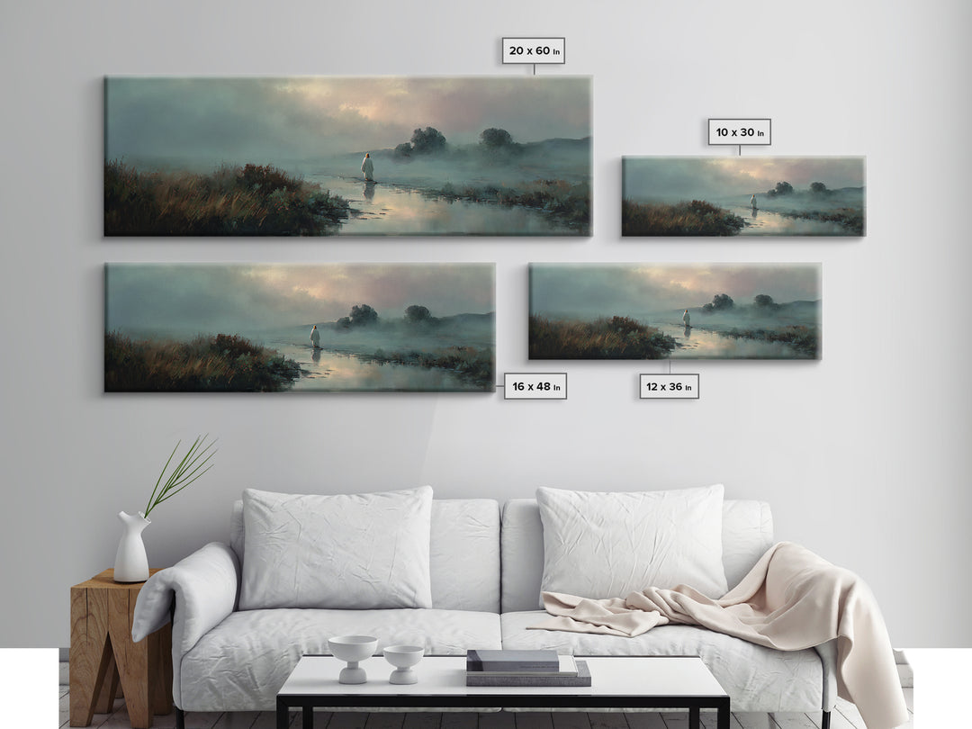 Eternal Meadow – Framed Canvas Print – Christian Art Canvas – Panoramic Frame – Jesus Painting – Christian Wall Art – Christmas Art