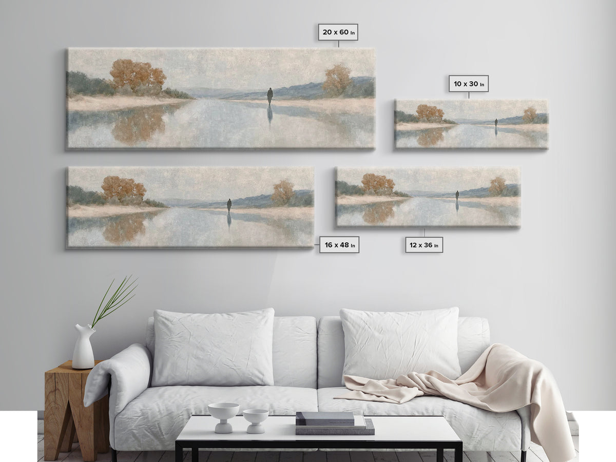 Hallowed Path, Framed Canvas Print, Jesus Painting, Christian Art Canvas, Panoramic Art, Christian Wall Art, Christmas Art
