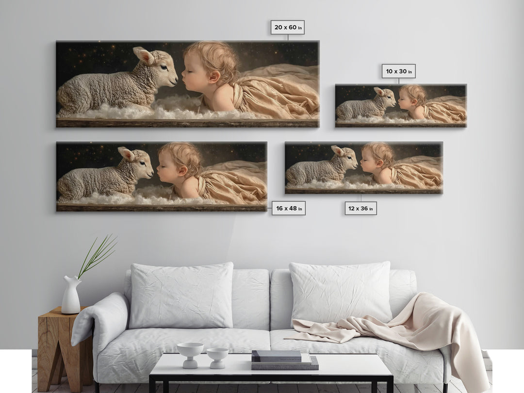 Bethlehem Quiet – Framed Canvas Print – Christian Wall Art – Panoramic Painting – Christmas Art – Christian Art Canvas