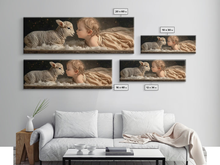Bethlehem Quiet – Framed Canvas Print – Christian Wall Art – Panoramic Painting – Christmas Art – Christian Art Canvas