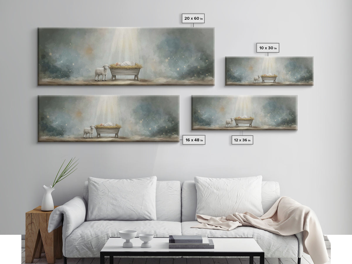 Desert Stillness – Framed Canvas Print – Christian Art Canvas – Panoramic Wall Art – Christian Painting – Christian Decor