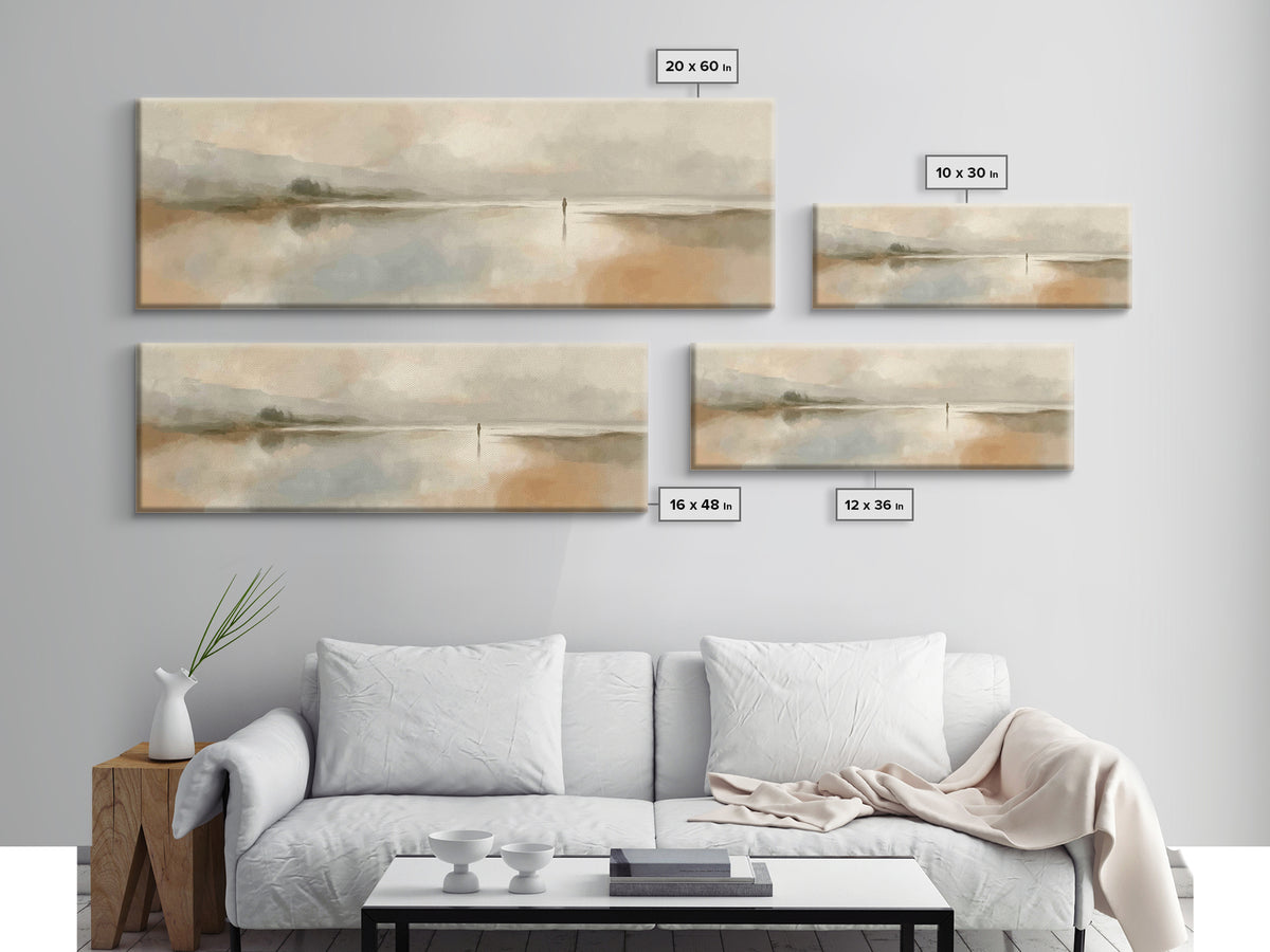 Solitude Of Faith, Framed Canvas Print, Christian Art, Panoramic Painting, Christian Wall Art, Christian Decor For Home