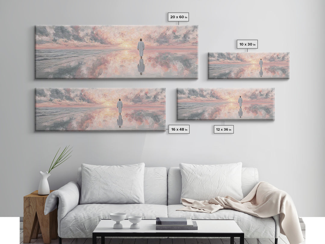 Dawn Of Mercy | Framed Canvas Print | Panoramic Painting | Christian Art | Jesus Painting | Christian Art Canvas | Large Christian Art