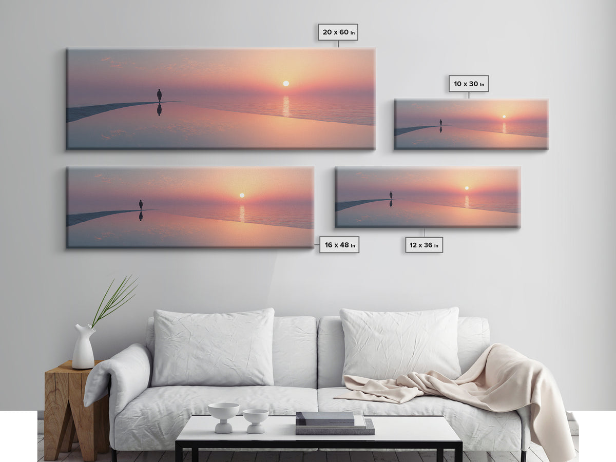 Solitary Faith, Framed Canvas Print, Panoramic Art, Christian Wall Art, Christian Art Canvas, Large Christian Painting, Christian Decor For