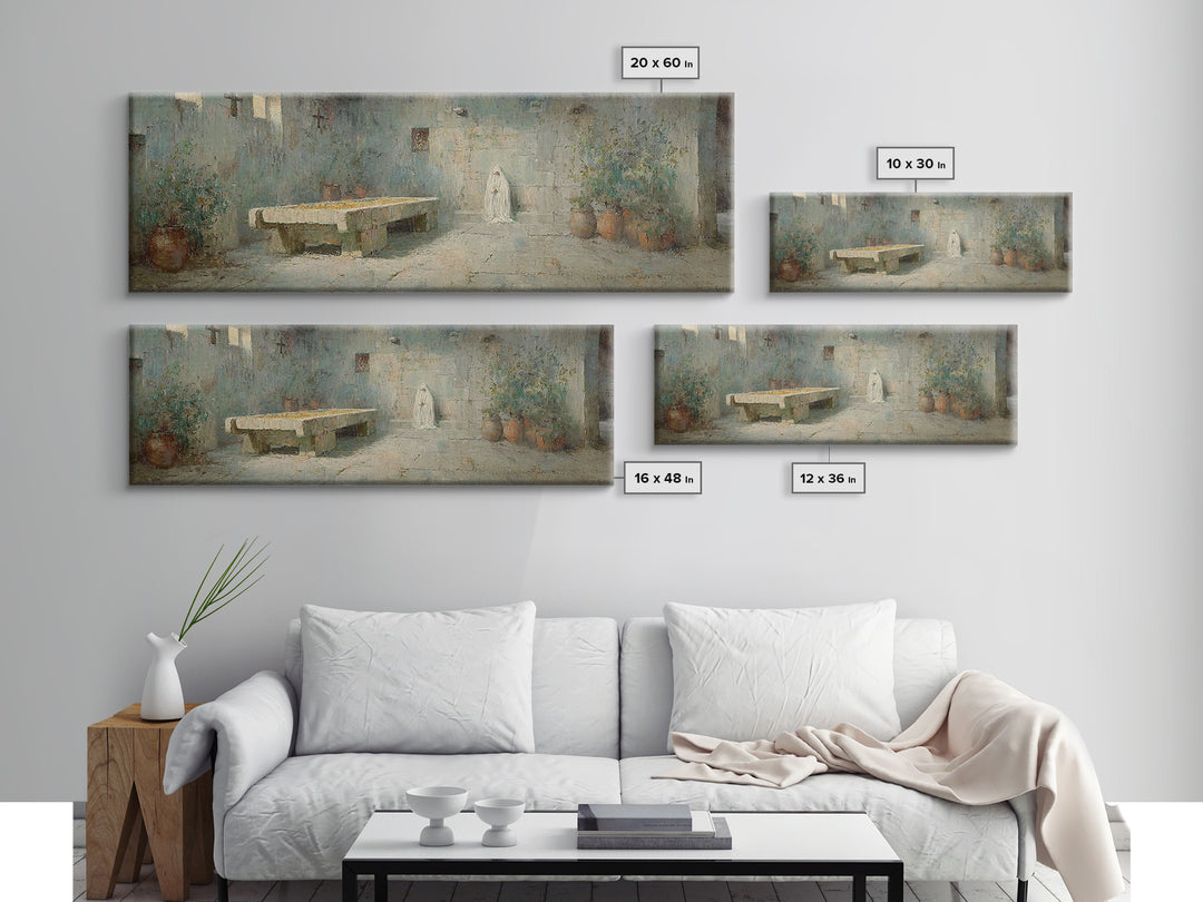 Desert Stillness – Framed Canvas Print – Panoramic Wall Art – Christian Art – Minimalist Christian Art – Christian Art Canvas – Christian D