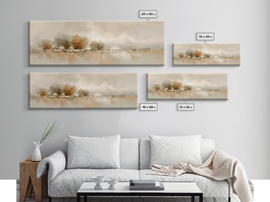 Pasture Of Stillness – Framed Canvas Print – Panoramic Wall Art – Christian Art Canvas – Christian Art – Christmas Art – Christian Decor