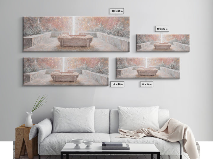 Radiant Birth Glory – Framed Canvas Print – Panoramic Art – Christian Christmas Art – Christmas Wall Art – Christian Art Canvas – Christmas