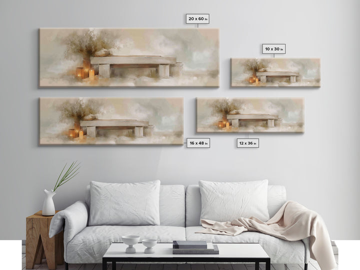 Candlelit Nativity Calm, Framed Canvas Print, Christian Wall Art, Christian Christmas, Christmas Art Prints, Panoramic Art, Christian Art C