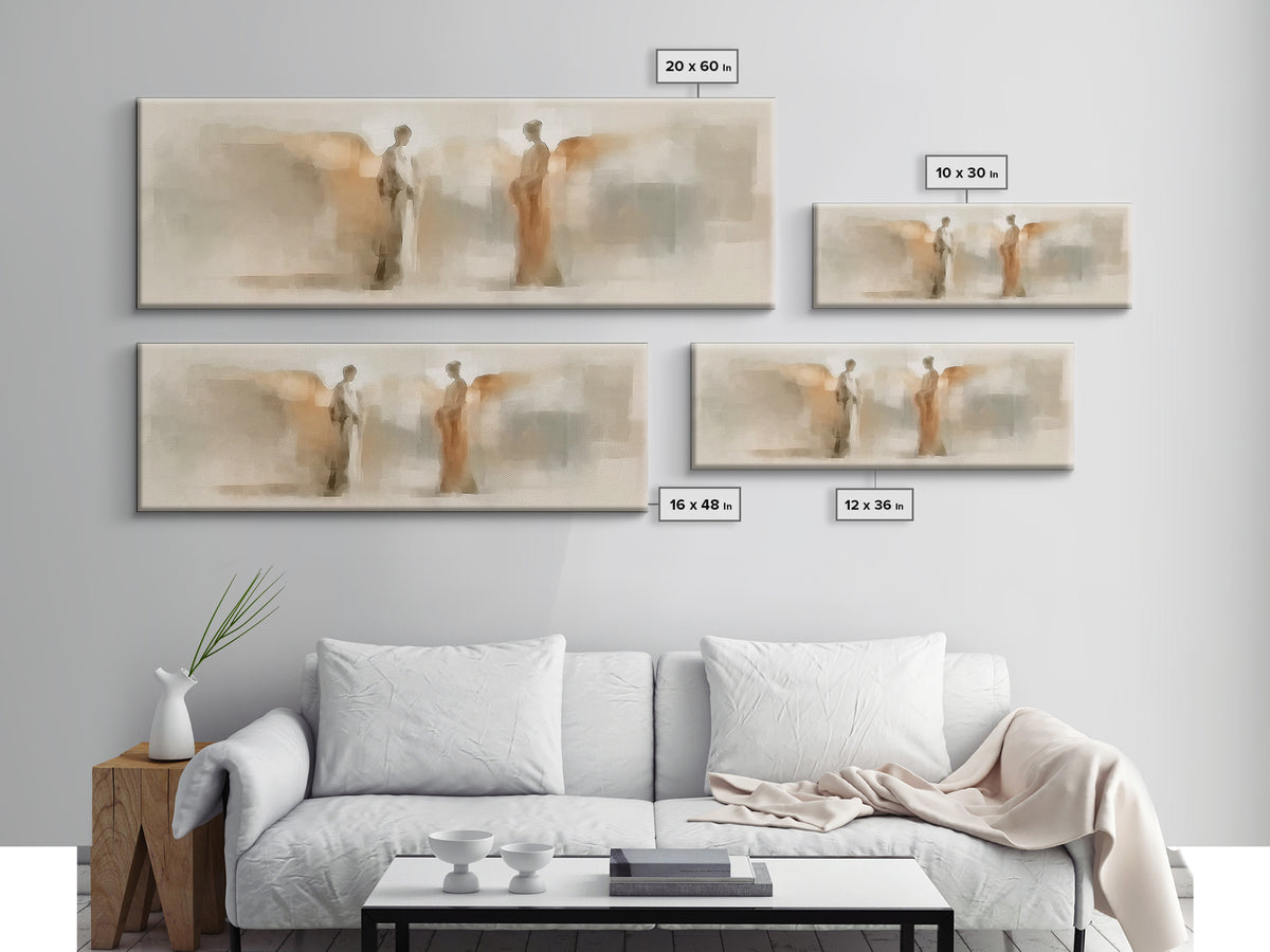 Seraphic Vision Soft | Framed Canvas Print | Christian Art | Christian Canvas Art | Panoramic Painting | Christmas Art | Christian Christma