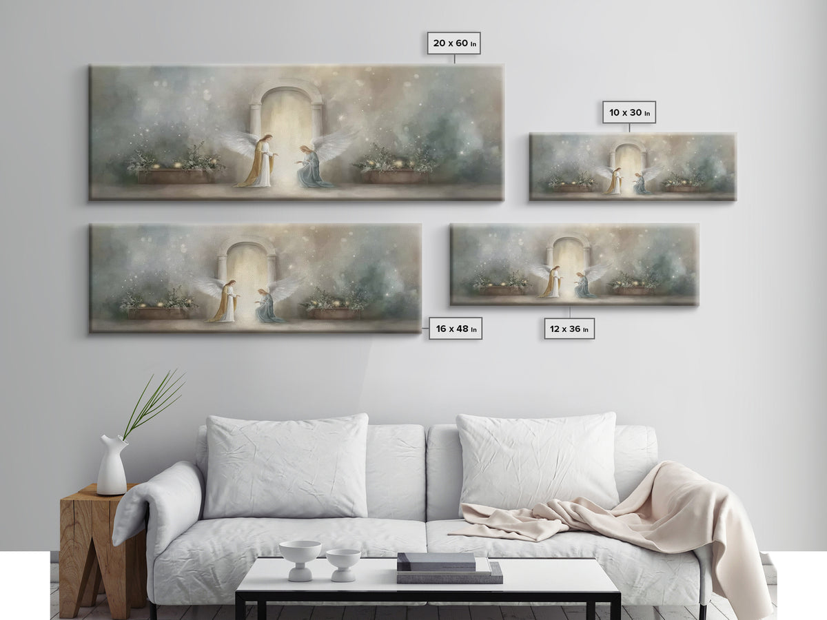 Celestial Arch Moment, Framed Canvas Print, Panoramic Painting, Christian Wall Art, Christian Art, Christian Art Canvas, Christmas Art, Jes