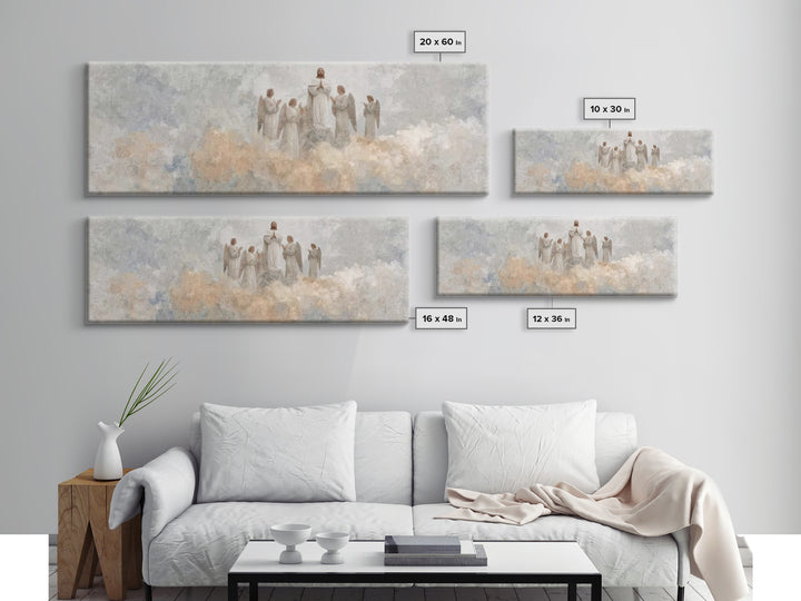 Heaven’s Exalted Praise – Framed Canvas Print – Panoramic Art – Christian Wall Art – Christian Painting – Christian Art Canvas – Jesus Art