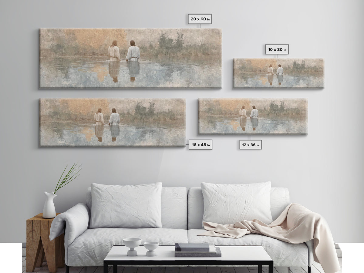 Quiet Benediction | Framed Canvas Print | Christian Wall Art | Jesus Painting | Panoramic Print | Christian Art Gift | Christmas Canvas Wal