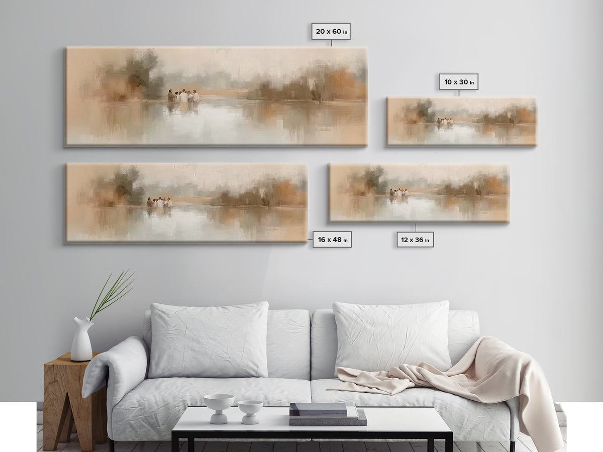 Morning Reverence – Framed Canvas Print – Christian Art Canvas – Jesus Painting – Panoramic Wall Art – Christian Christmas – Vintage Christ