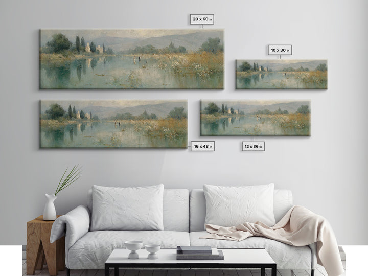 Blessed Communion, Framed Canvas Print, Christian Wall Art, Jesus Painting, Panoramic Painting, Christian Decor For Home, Christmas Art Wor