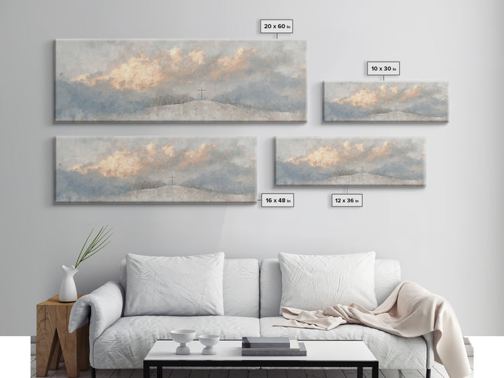 Sacred Mist Path | Framed Canvas Print | Christian Wall Art | Christian Art Canvas | Panoramic Print | Christian Decor