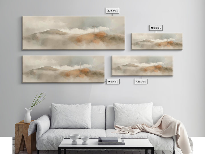 Good Shepherd Peace, Framed Canvas Print, Christian Art Canvas, Jesus Painting, Panoramic Art, Christian Gift