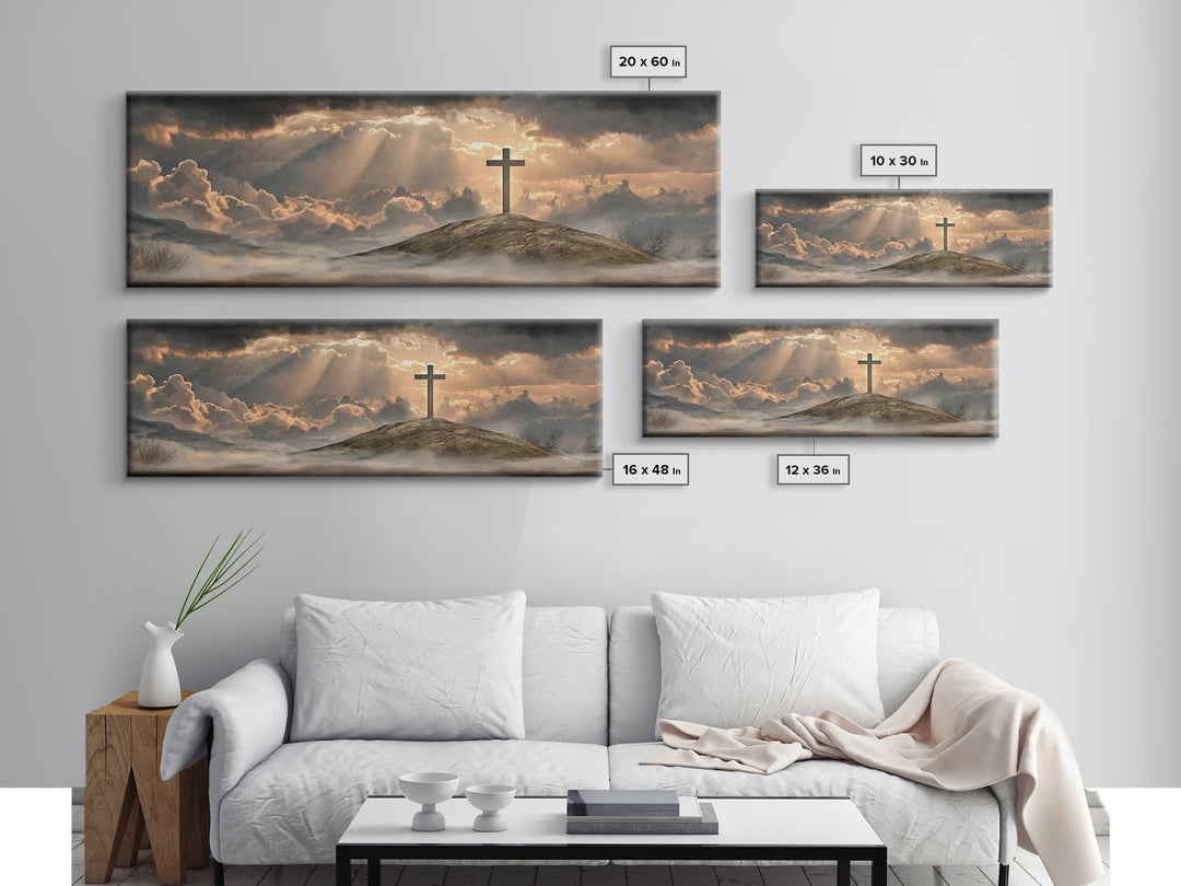 Lamb Of Grace – Framed Canvas Print – Christian Wall Art – Christian Art Canvas – Panoramic Painting – Christian Decor