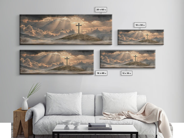 Lamb Of Grace – Framed Canvas Print – Christian Wall Art – Christian Art Canvas – Panoramic Painting – Christian Decor