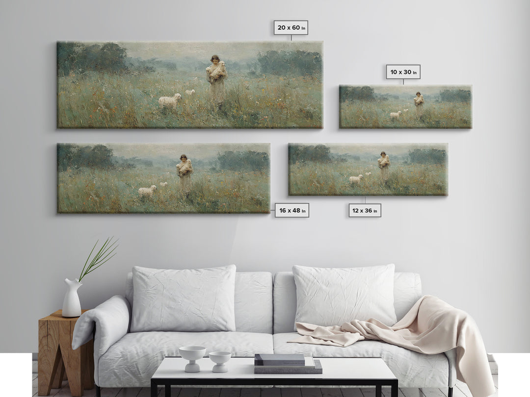 Field Of Compassion – Framed Canvas Print – Christian Art Canvas – Christian Christmas Art – Jesus Painting – Panoramic Frame – Christian D
