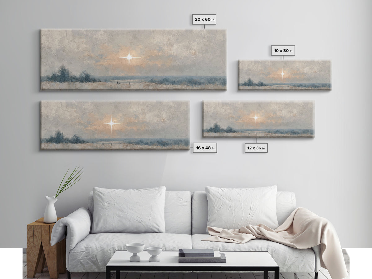 Holy Desert Hush – Framed Canvas Print – Christian Art Canvas – Panoramic Painting – Christmas Art – Christian Wall Art – Jesus Painting
