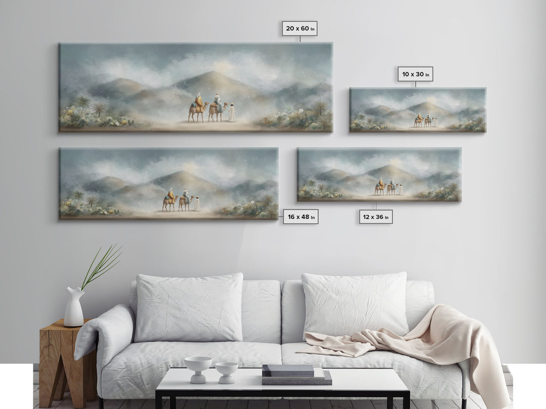 Desert Star Rising | Framed Canvas Print | Christian Painting | Panoramic Print | Christmas Art Framed | Christian Art Canvas | Holiday Chr