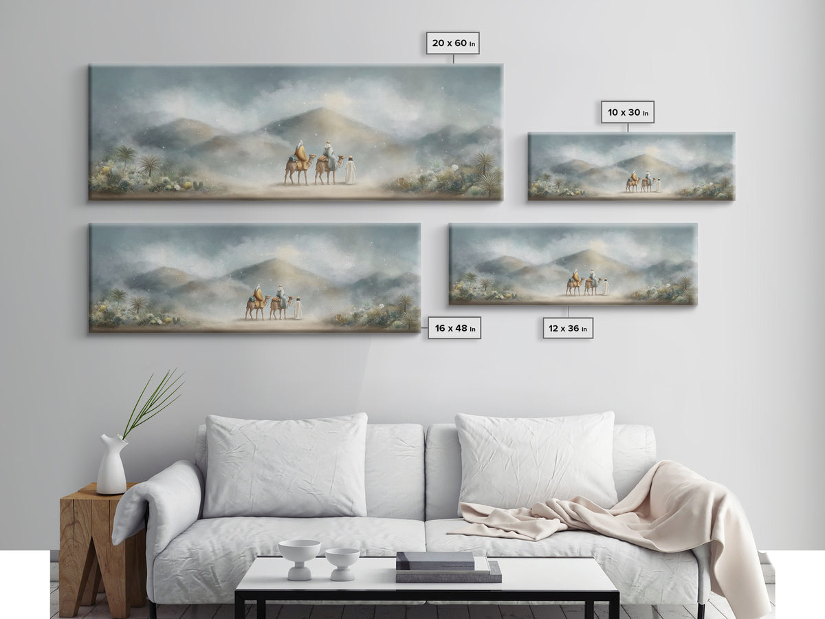Desert Star Rising | Framed Canvas Print | Christian Painting | Panoramic Print | Christmas Art Framed | Christian Art Canvas | Holiday Chr